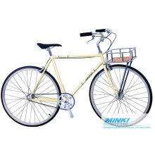 Fixed Gear Bicycle (Cog and Freewheel Included) with Basket